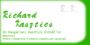 richard kasztics business card